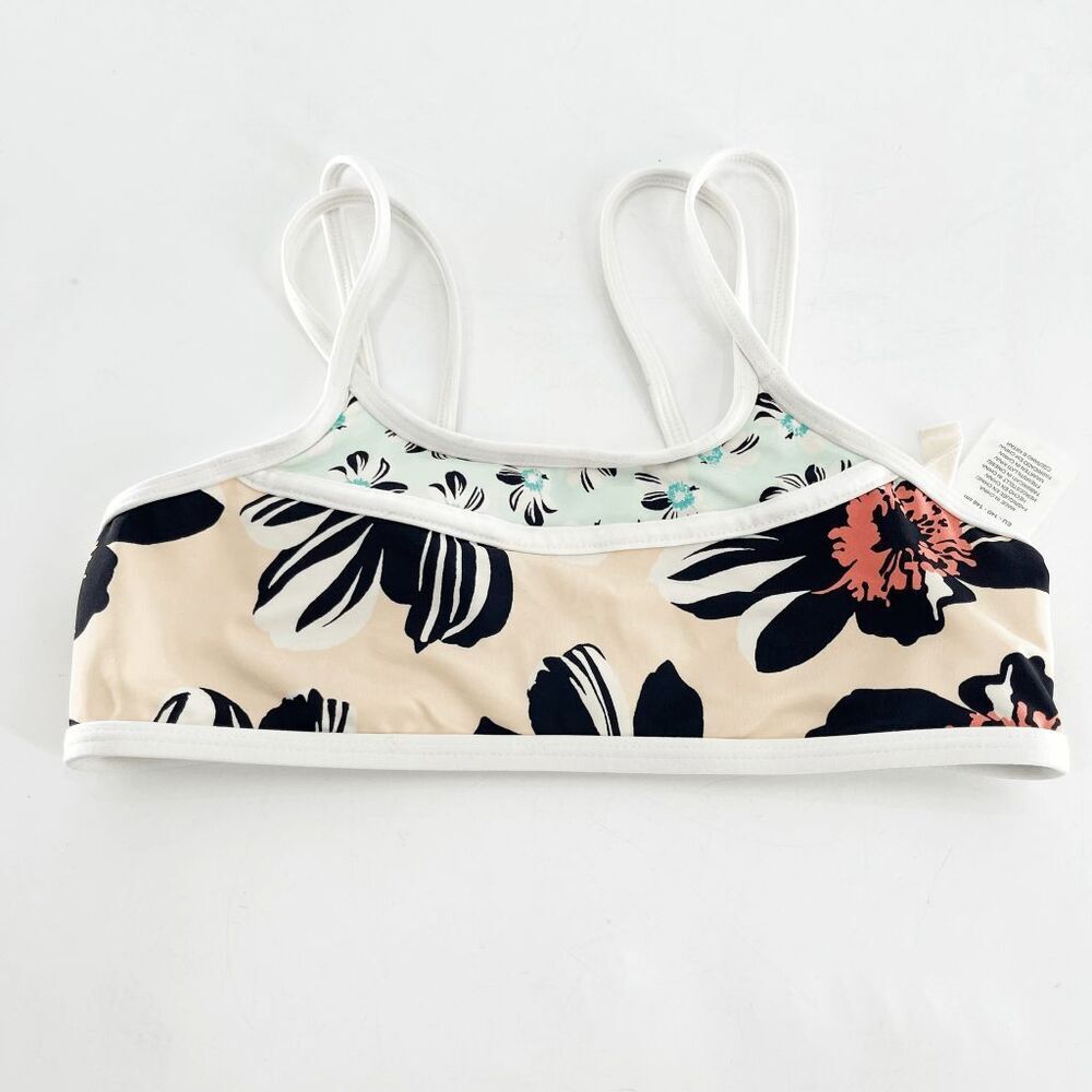 Hobie Bandeau Surf Swim Top Teens Size 12 Floral‎ Tropical Strappy Beach